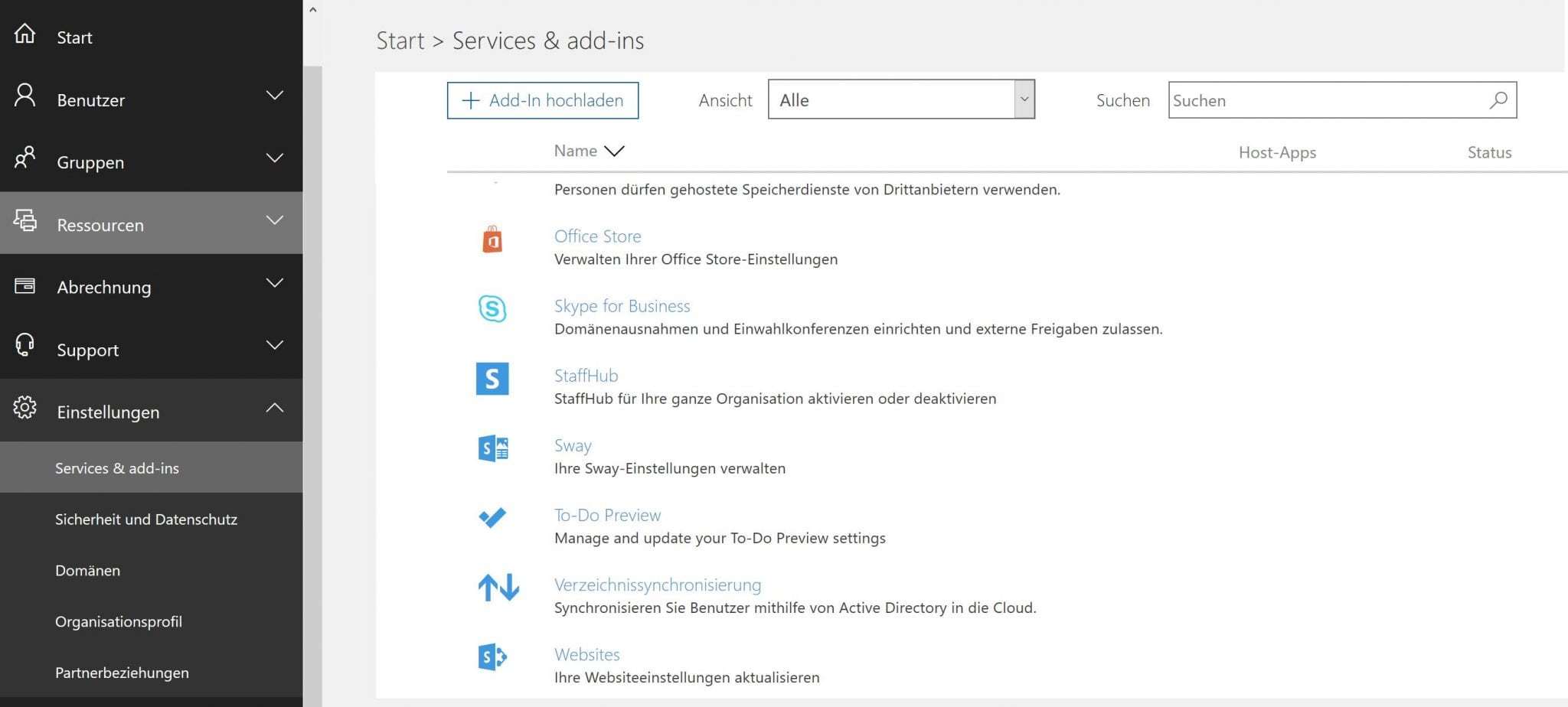 Aktivierung von Microsoft Office 365 To-Do App im Office 365 Portal